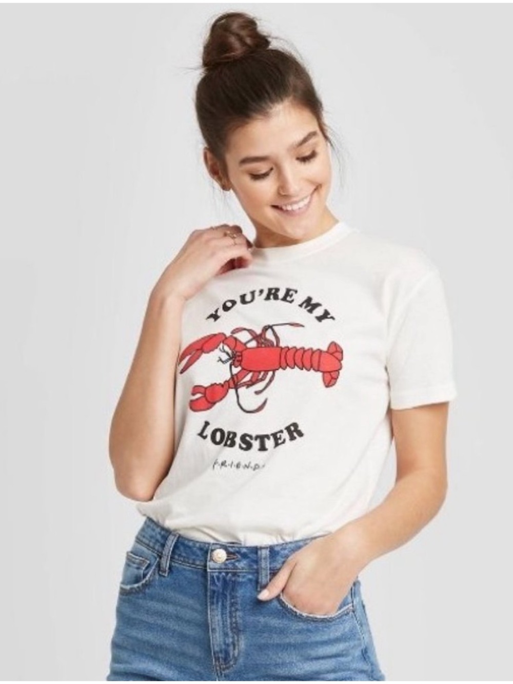 FRIENDS Pink Cotton Short-Sleeve "You're My Lobster" Graphic Tee. S.